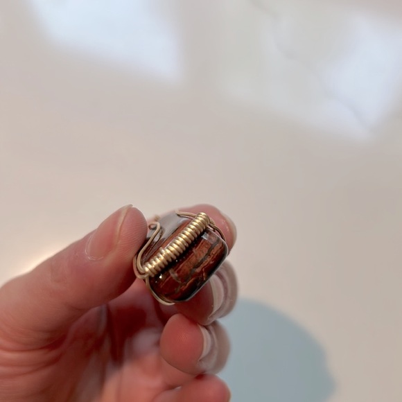 Red Tigers Eye Wire Wrapped Pendant - Picture 4 of 4